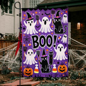 Halloween Flag Ghost Boo Black Cat Pumpkin Flag TQN3544F