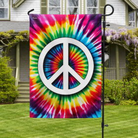 Hippie Peace Sign Tie-Dye Flag MLN3447F