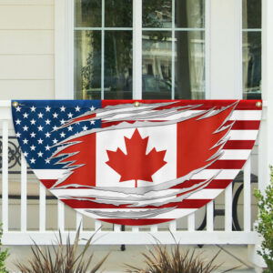Canada US Friendship Canadian American Non-Pleated Fan Flag TQN3405FL