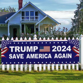 Trump 2024 Save America Again Fence Banner TQN3478FB