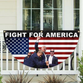 Trump 2024 Flag Fight Fight Fight For America Non-Pleated Fan Flag MLN3541FL