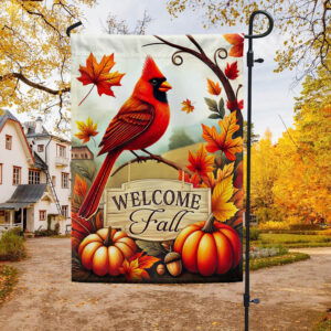 Cardinal Welcome Fall Flag MLN3649F