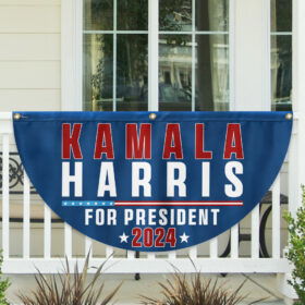 Kamala Harris For President 2024 Non-Pleated Fan Flag TQN3568FL