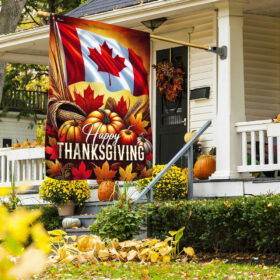 Canada Happy Thanksgiving Fall Canadian Flag TQN3626F