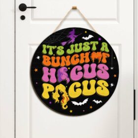 Halloween Witch Sign Hocus Pocus Witch 3D Hanging Door Sign VTM337DS