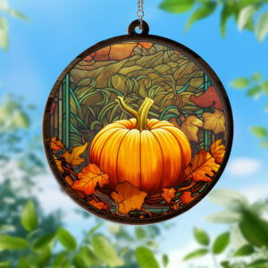 Pumpkin Fall Vibes, Pumpkin Decor Window Hanging Suncatcher HTT358WH