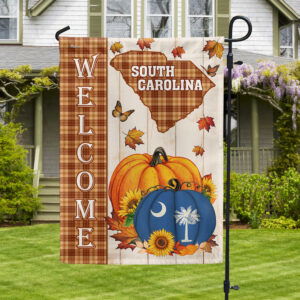 South Carolina Pumpkins Fall Halloween Thanksgiving Welcome Flag MLN3851F