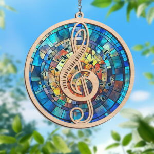 Music Note Music Lover Stained Glass Window Hanging Suncatcher TQN3594WH