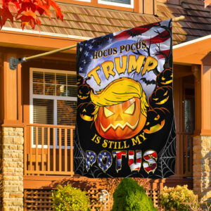 Trumpkin Halloween Flag Hocus Pocus Trump Is Still My Potus Flag MLN3891F