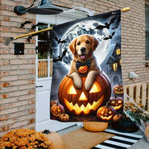 Halloween Golden Retriever Dog Trick Or Treat Flag TQN3722F