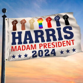 Kamala Harris 2024 Madam President Grommet Flag MLN3726GF