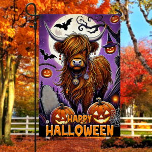 Highland Cow Halloween Flag MLN3806F