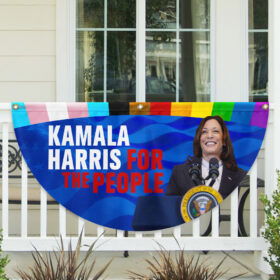 Kamala Harris For The People Kamala Harris 2024 Human Rights Non-Pleated Fan Flag MLN3823FL