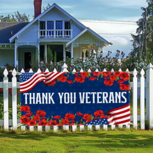 Veterans Day Thank You Veterans Fence Banner TQN3674FB