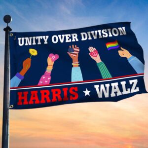 Harris Walz 2024 Unity Over Division Humans Rights Kamala Harris Grommet Flag MLN3890GF