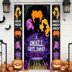 Three Witches Halloween I Smell Children Hocus Pocus Door Cover & Door Banners MLN3864CB