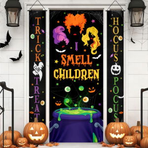 Halloween I Smell Children Hocus Pocus Trick Or Treat Door Cover and Door Banners TQN3702CB