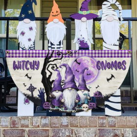 Halloween Witchy Gnomes Non-Pleated Fan Flag TQN3605FL