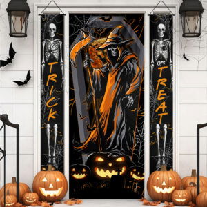 Halloween Grim Reaper Trick Or Treat Door Cover And Door Banners TQN3703CB