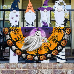 Halloween Ghost Pumpkins Non-Pleated Fan Flag MLN3745FL