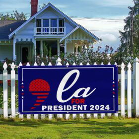 Comma La Funny Kamala Harris For President 2024 Fence Banner TQN3688FB