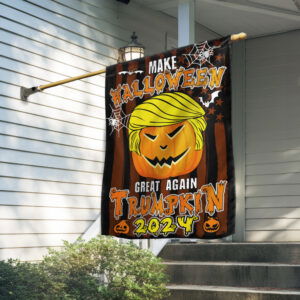 Trump 2024 Make Halloween Great Again Trumpkin 2024 Flag TQN3647F