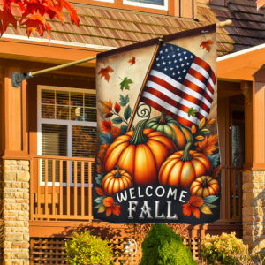 Welcome Fall Pumpkins Thanksgiving Flag MLN3729F