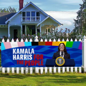 Kamala Harris For The People Kamala Harris 2024 Human Rights Fence Banner MLN3823FB