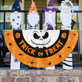 Trick Or Treat Happy Halloween Non-Pleated Fan Flag TPT2175FL