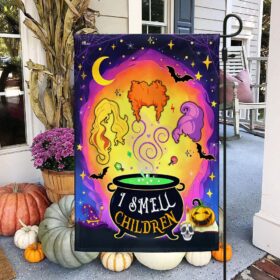 Hocus Pocus Halloween Three Witches I Smell Children Flag MLN3709F