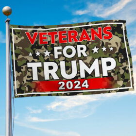 Veterans For Trump 2024 Camo Grommet Flag MLN3822GF