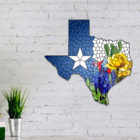 Texas Bluebonnet and Yellow Rose of Texas Metal Sign TPT2132MS