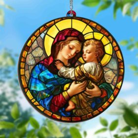 Mother Mary Mother Of Jesus Stained Glass Window Hanging Suncatcher MLN3867WH