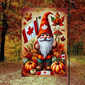 Canadian Fall Autumn Gnome Pumpkins Thanksgiving Canada Flag MLN3769F