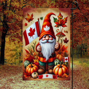 Canadian Fall Autumn Gnome Pumpkins Thanksgiving Canada Flag MLN3769F