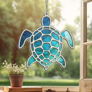 Sea Turtle Stained Glass Suncatcher Window Hanging TPT2114NGT