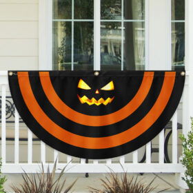 Halloween Pumpkin Scary Non-Pleated Fan Flag TQN3723FL