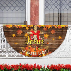 Fall For Jesus He Never Leaves Thanksgiving Halloween Pumpkins Fall Non-Pleated Fan Flag TPT1145FL