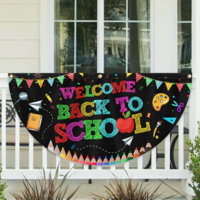 Welcome Back To School Non-Pleated Fan Flag TQN3604FL