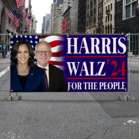 Harris Walz 2024 Fence Banner Kamala Harris Tim Walz For The People Fence Banner MLN3915FB