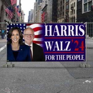 Harris Walz 2024 Fence Banner Kamala Harris Tim Walz For The People Fence Banner MLN3915FB