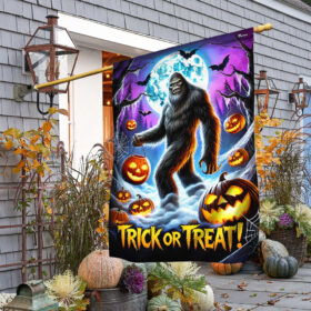 Halloween Bigfoot Trick Or Treat Flag TQN3724F