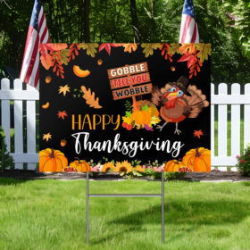 Happy Thanksgiving Turkey Fall Thanksgiving Day Yard Sign VTM348YS