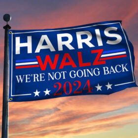 Harris Walz 2024 We're Not Going Back Kamala Harris 2024 Grommet Flag MLN3771GF