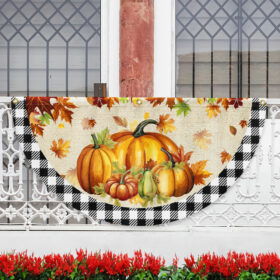 Fall Pumpkins Harvest Happy Fall Y'all Non-Pleated Fan Flag MLN3711FL