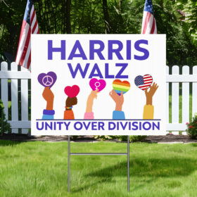 Harris Walz 2024 Unity Over Division Kamala Harris Tim Walz 2024 Yard Sign MLN3792YS