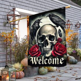 Raven Skull Halloween Flag TQN3659F