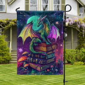 Book Dragon Fantasy Reader Flag TQN3680F