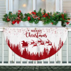 Christmas Half Fan Flag Santa Claus Reindeers Non-Pleated Fan Flag TQN3755FL