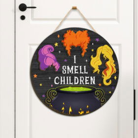 Hocus Pocus Halloween Sign I Smell Children 3D Hanging Door Sign VTM361DS